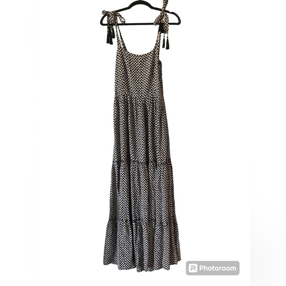 Anthropologie Beachgold Womens Size Small Tiered Maxi Dress Tassels - Picture 3 of 7